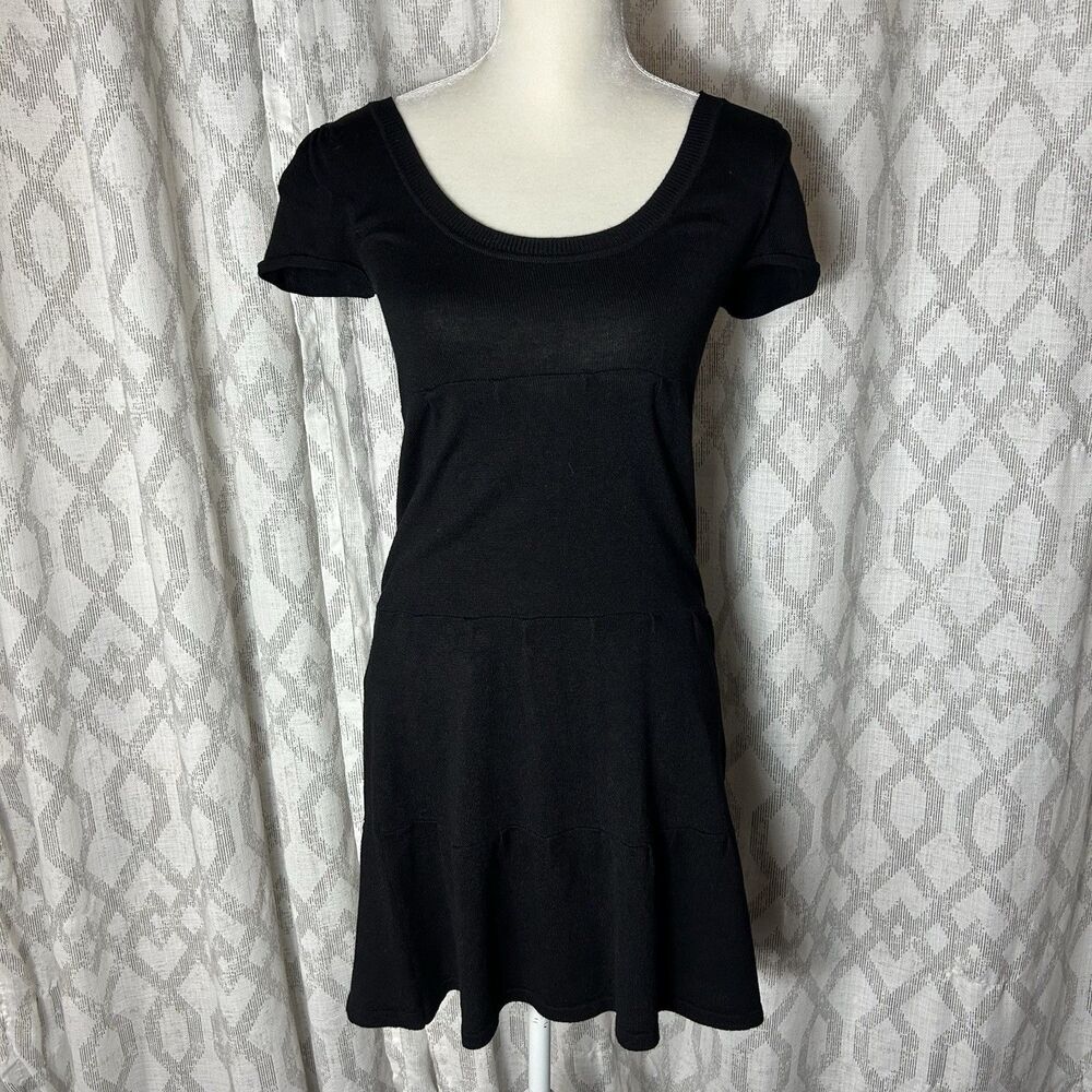 Y2K Black Derek Heart Dress Size Small Babydoll Top Grunge Fairy Goth Boho